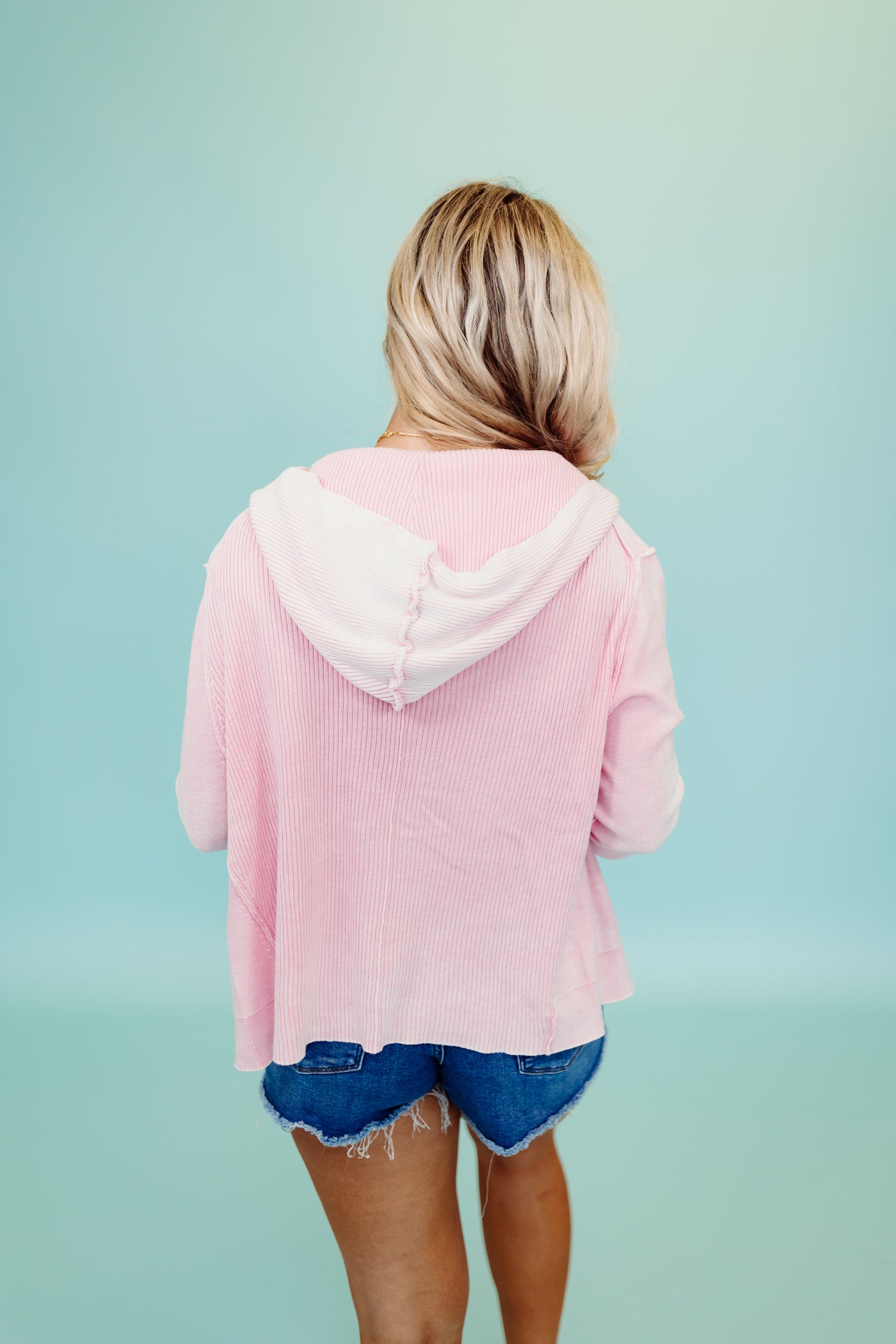 Pink Drapped Sweater Hoodie