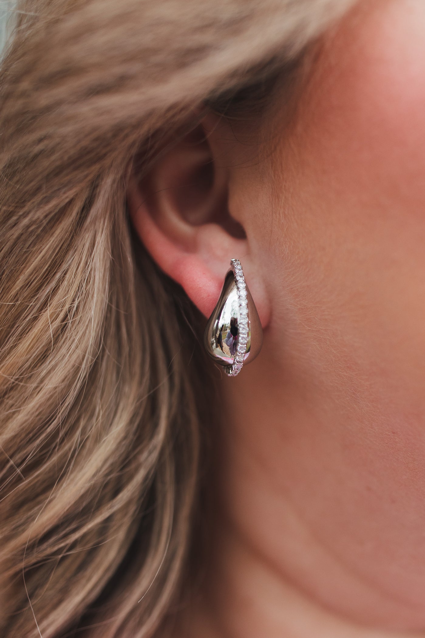 Gemelli CZ Daphne Earrings in Silver