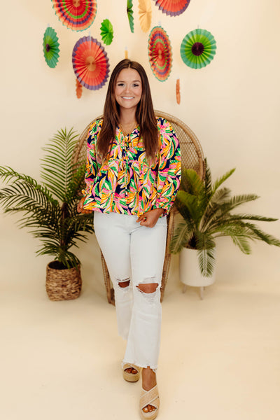 Michelle McDowell Vivey Top Going Bananas Navy
