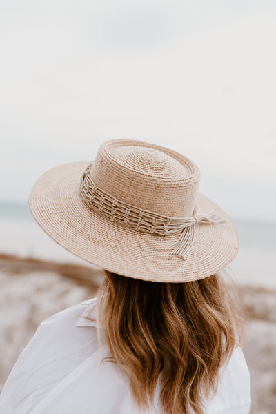 Natural Sandy Beach Woven Band Beach Hat