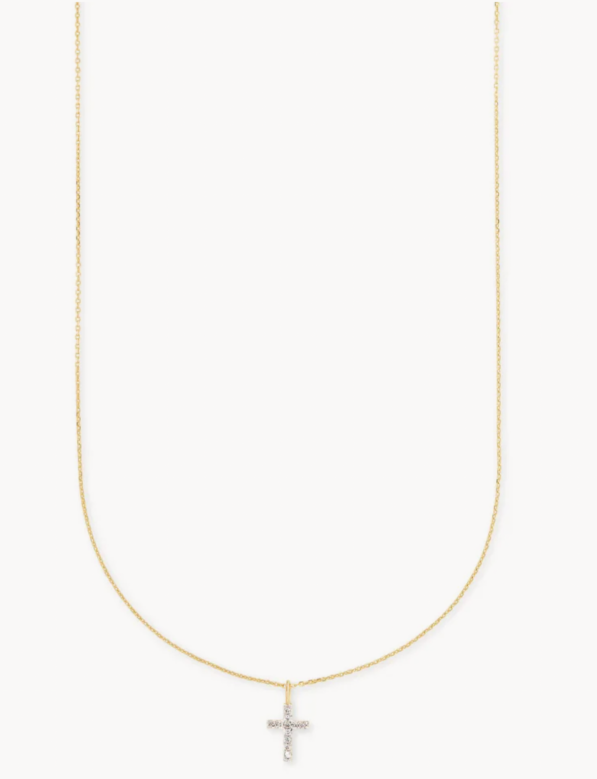 Kendra Scott 14k Yellow Gold Cross Pendant Necklace in White Diamonds