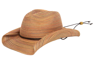 Rust Multicolor Woven Braid Cowboy Hat