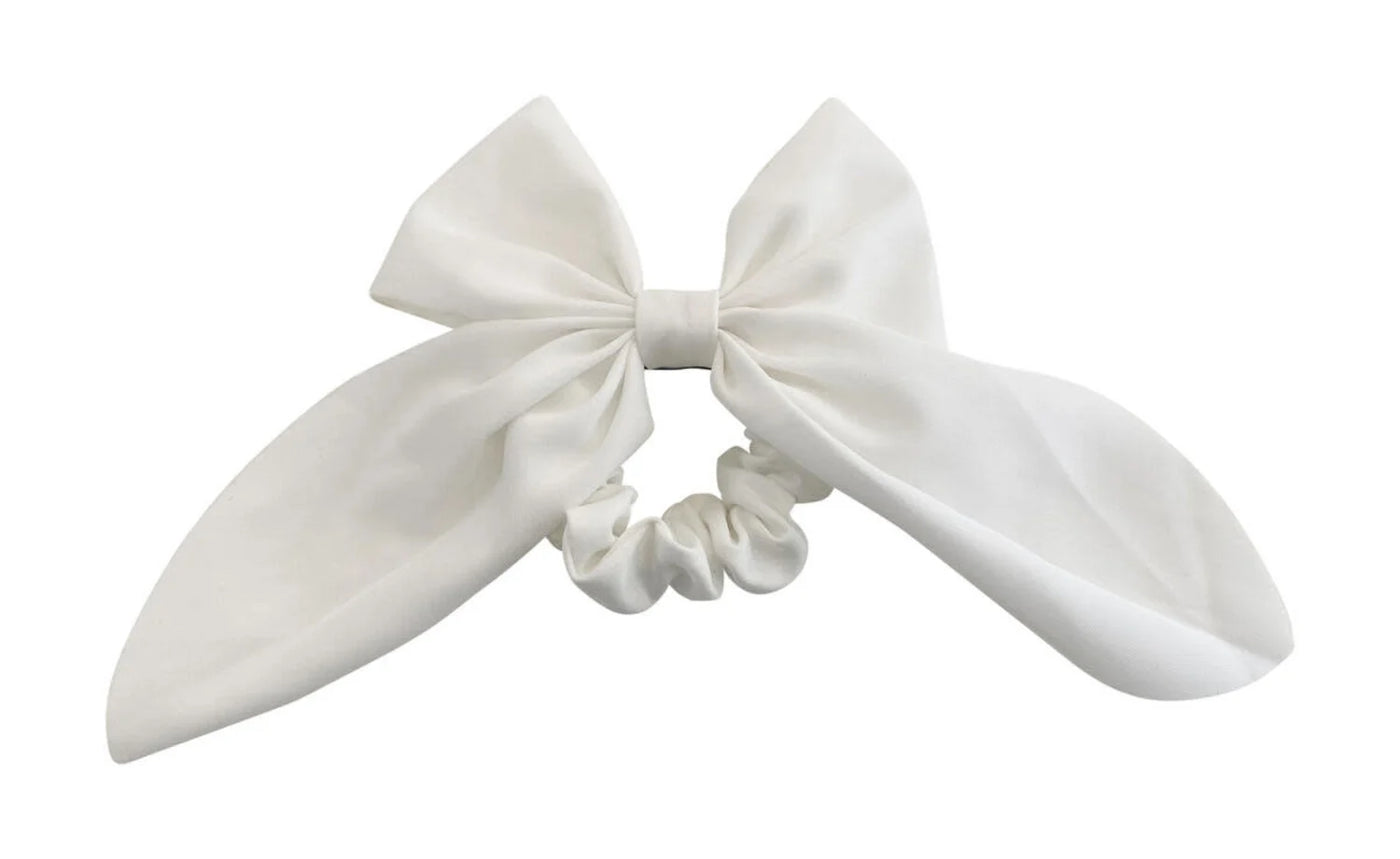 Gemelli White Bow Scrunchie