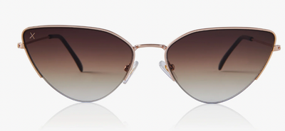 Dime Eyewear Fairfax Brushed Gold Brown Gradient Sharp Sunglasses