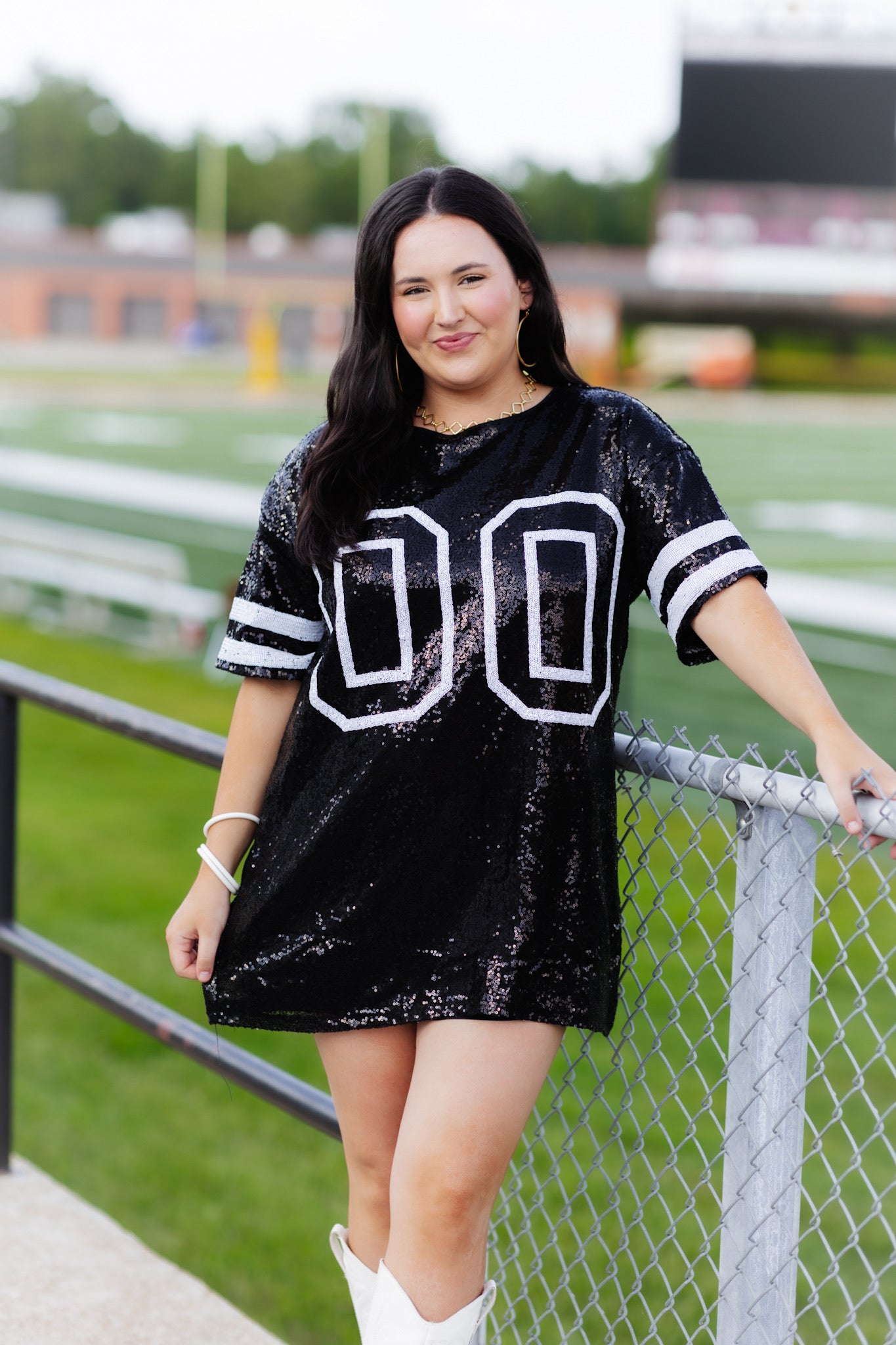 SEQUIN GAMEDAY JERSEY DRESS