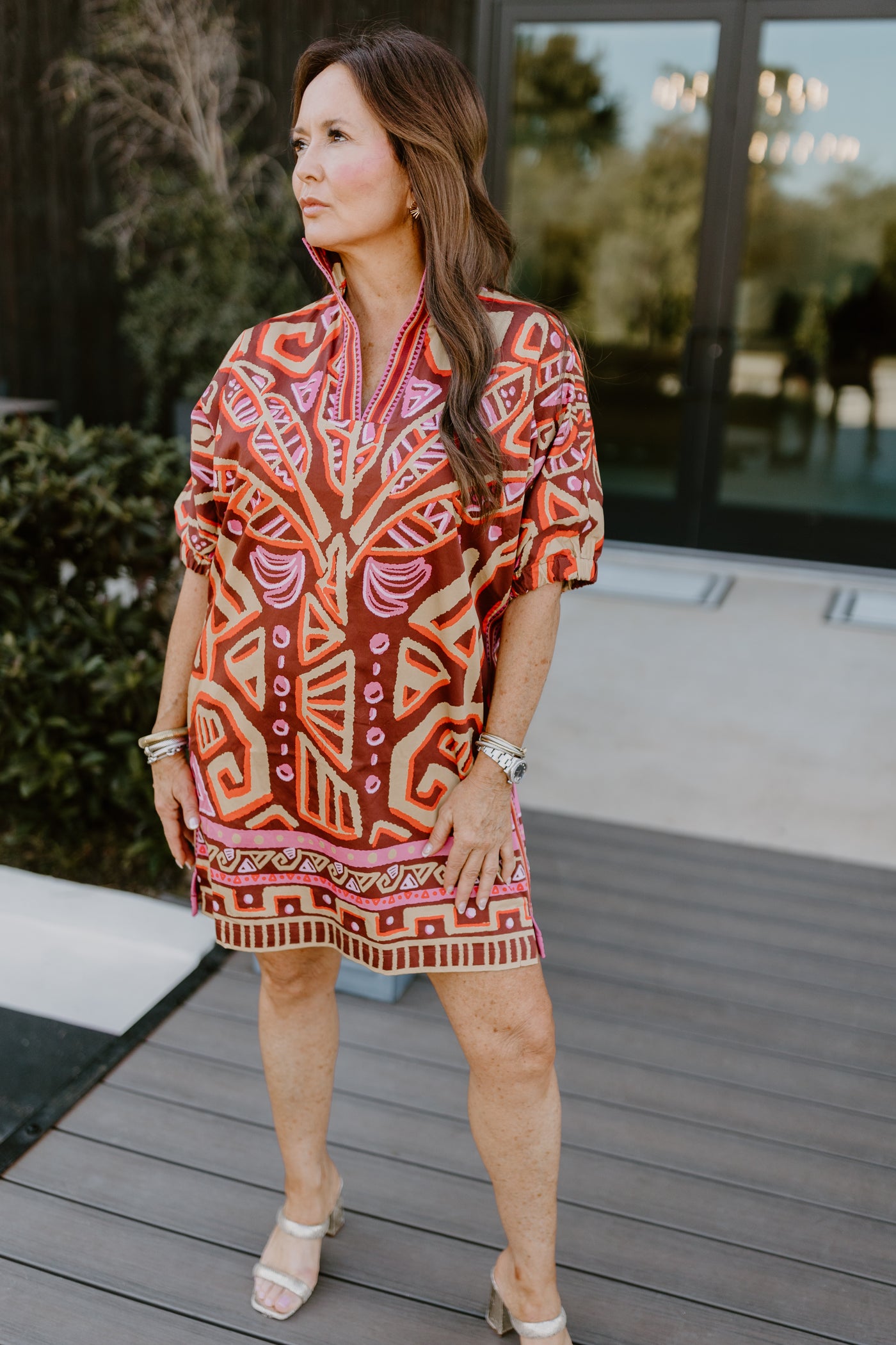 Emily McCarthy Poppy Dress in Tribal Palm