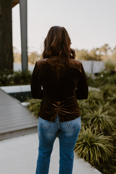 Molly Bracken Chocolate Velvet Blazer