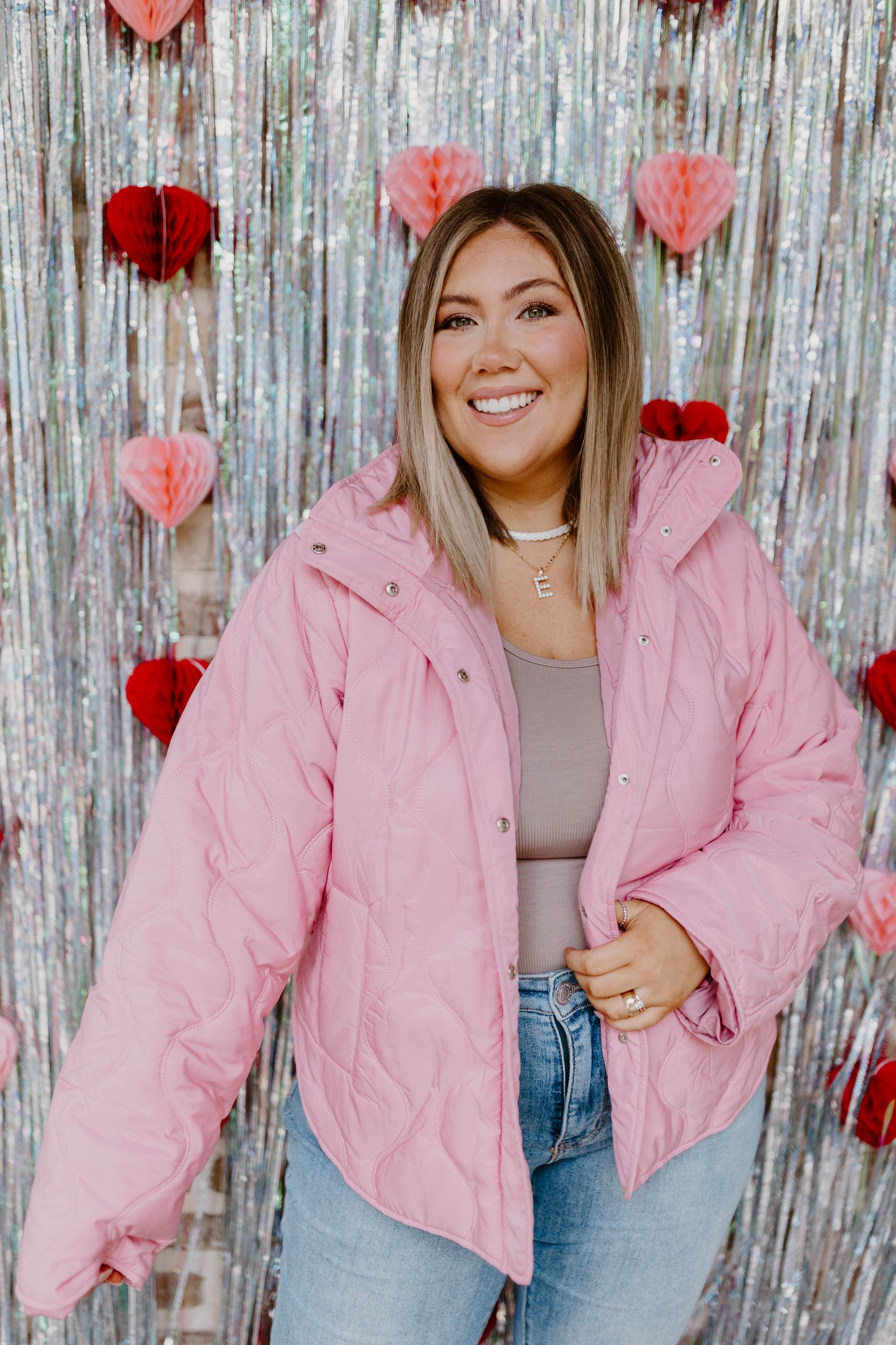 Pink Padded Quilt Jacket