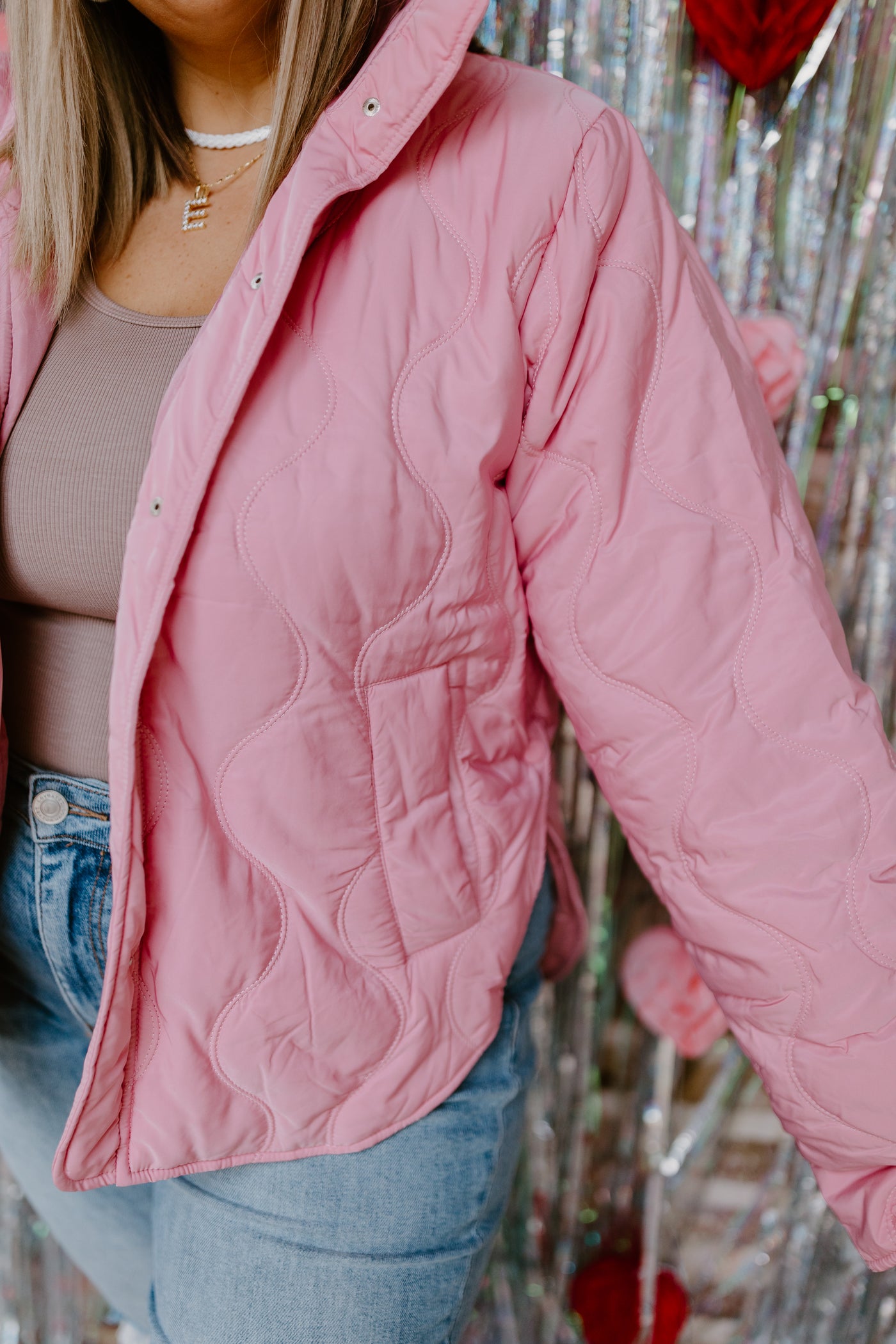 Pink Padded Quilt Jacket