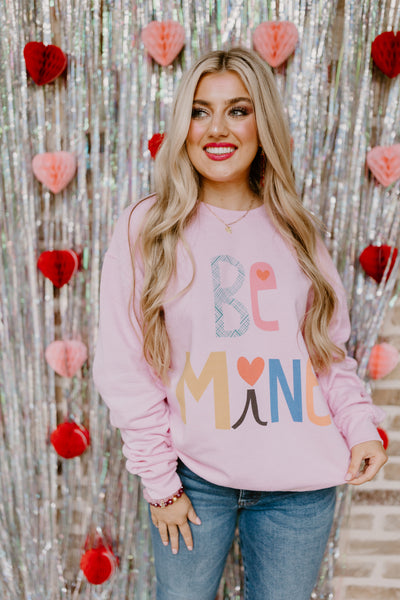 Baby Pink Be Mine Graphic Sweatshirt