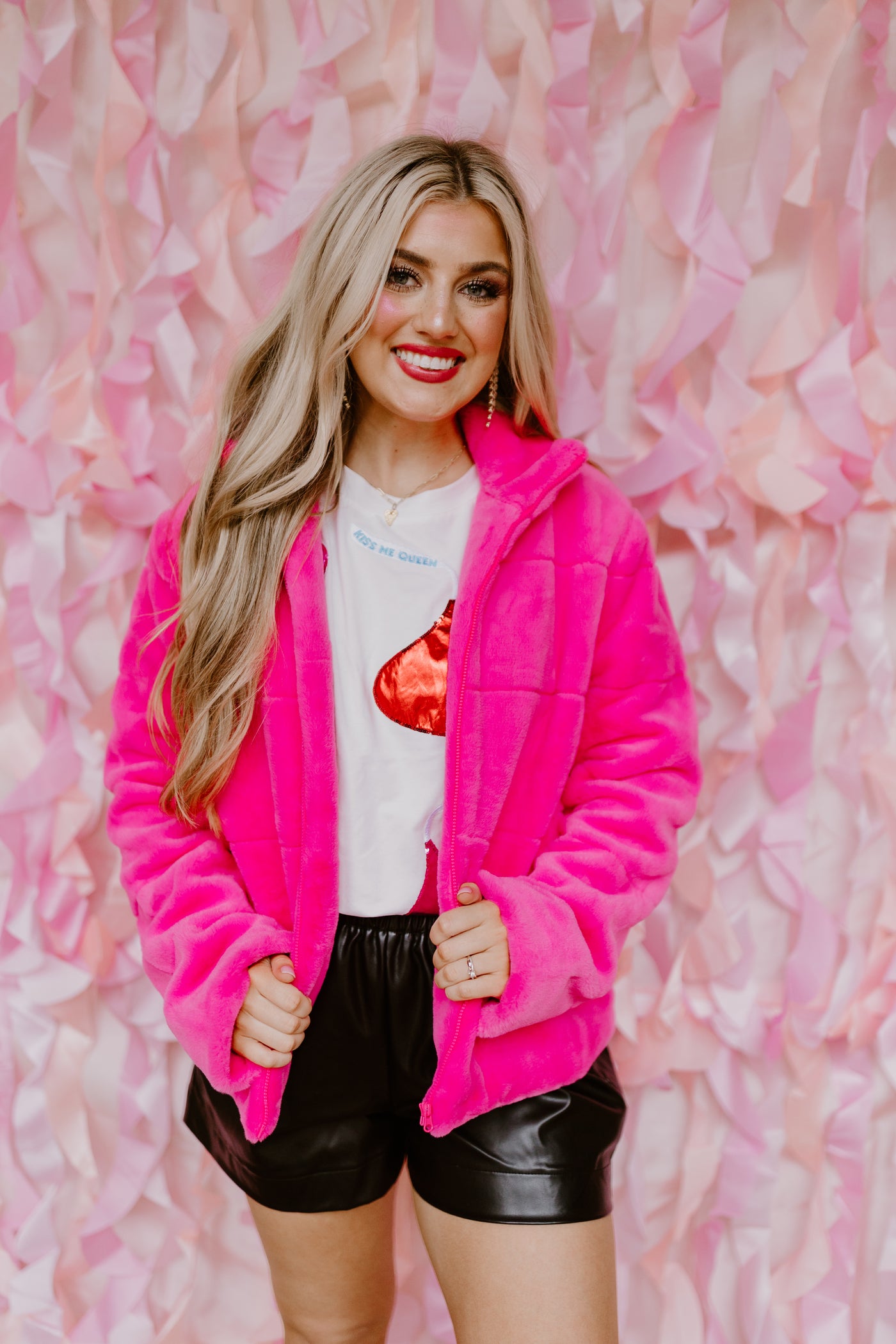 Neon Pink Ultra Soft Faux Fur Jacket
