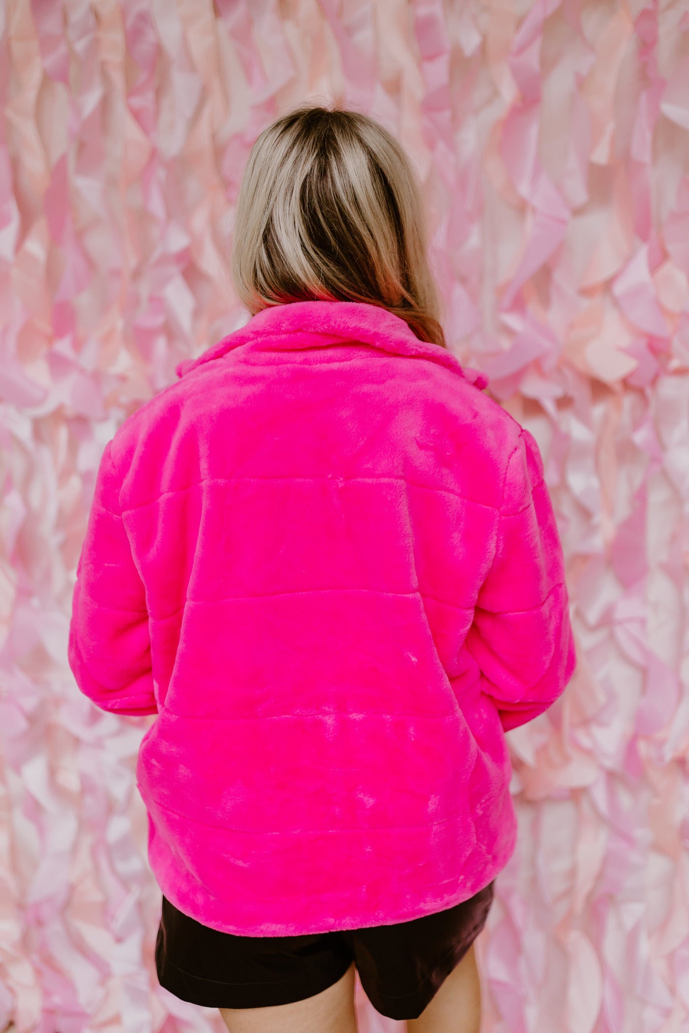 Neon Pink Ultra Soft Faux Fur Jacket