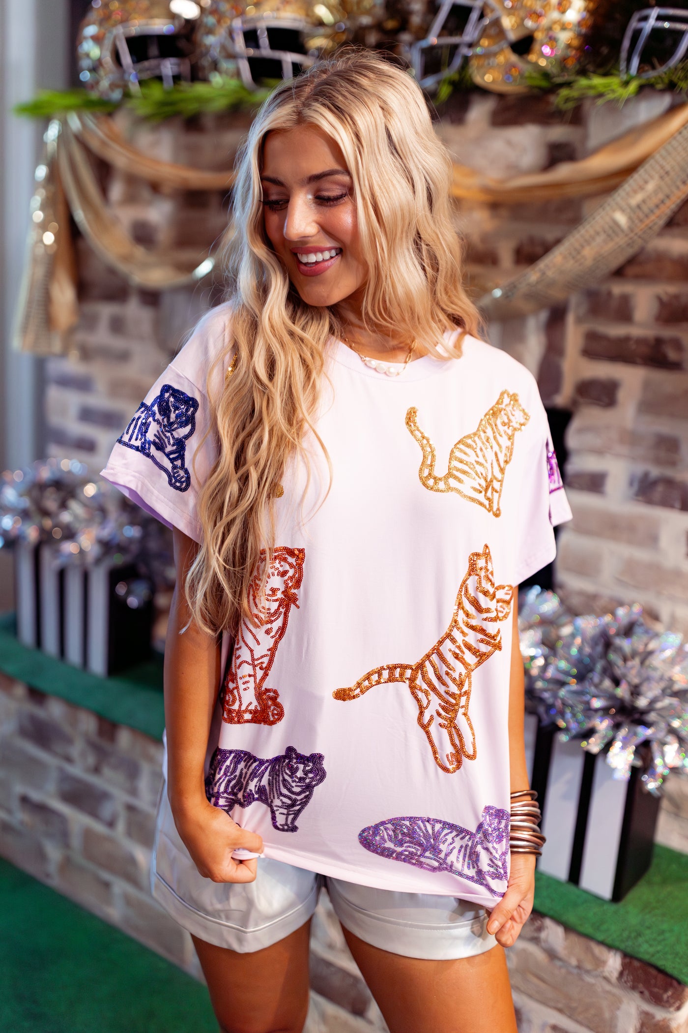 Queen of Sparkles Lavender & Rainbow Tiger Tee