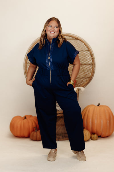 Emily McCarthy Poppy Jumpsuit in Navy