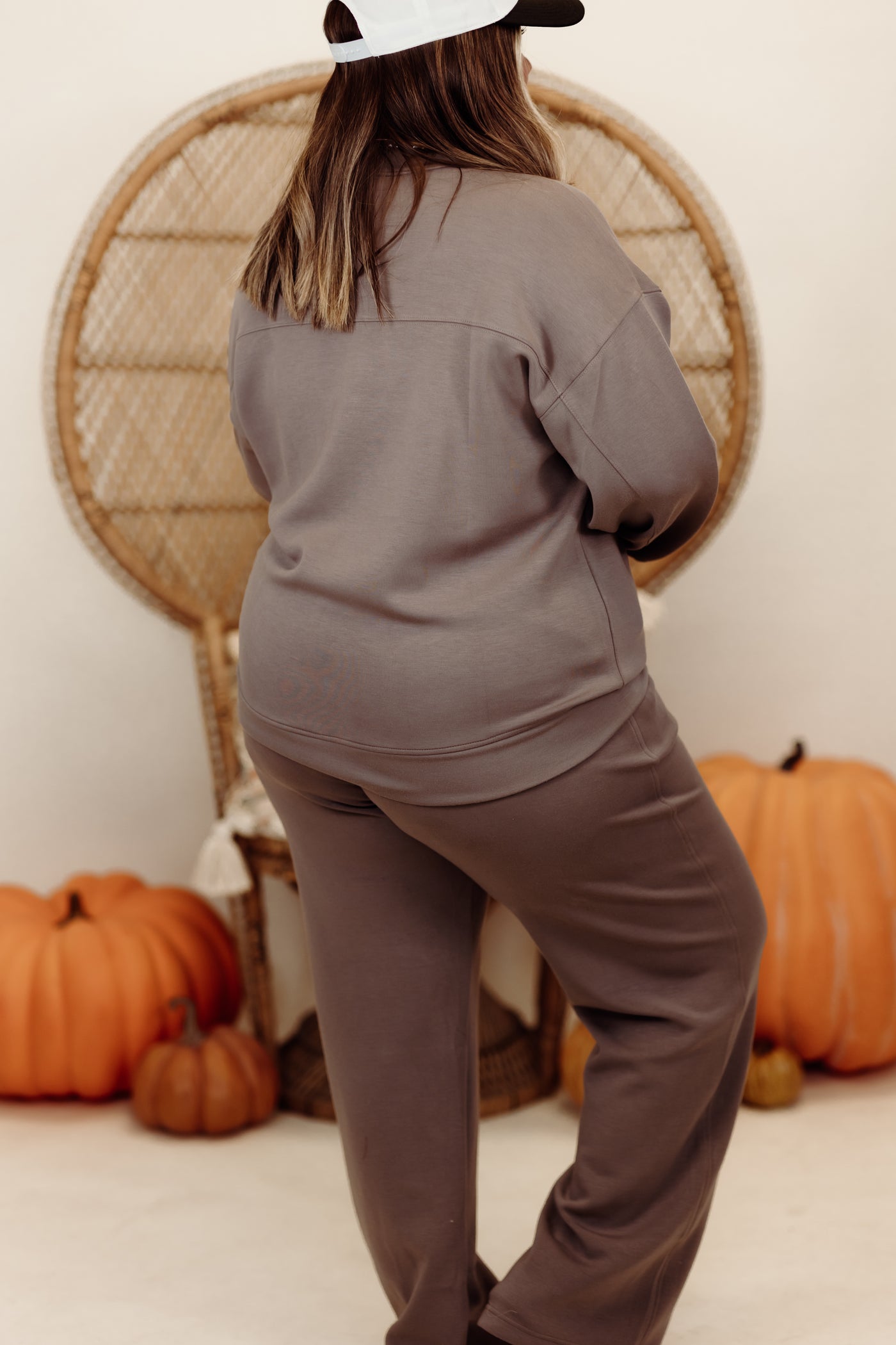 Mocha Scuba Mock Neck Pullover and Pant Set