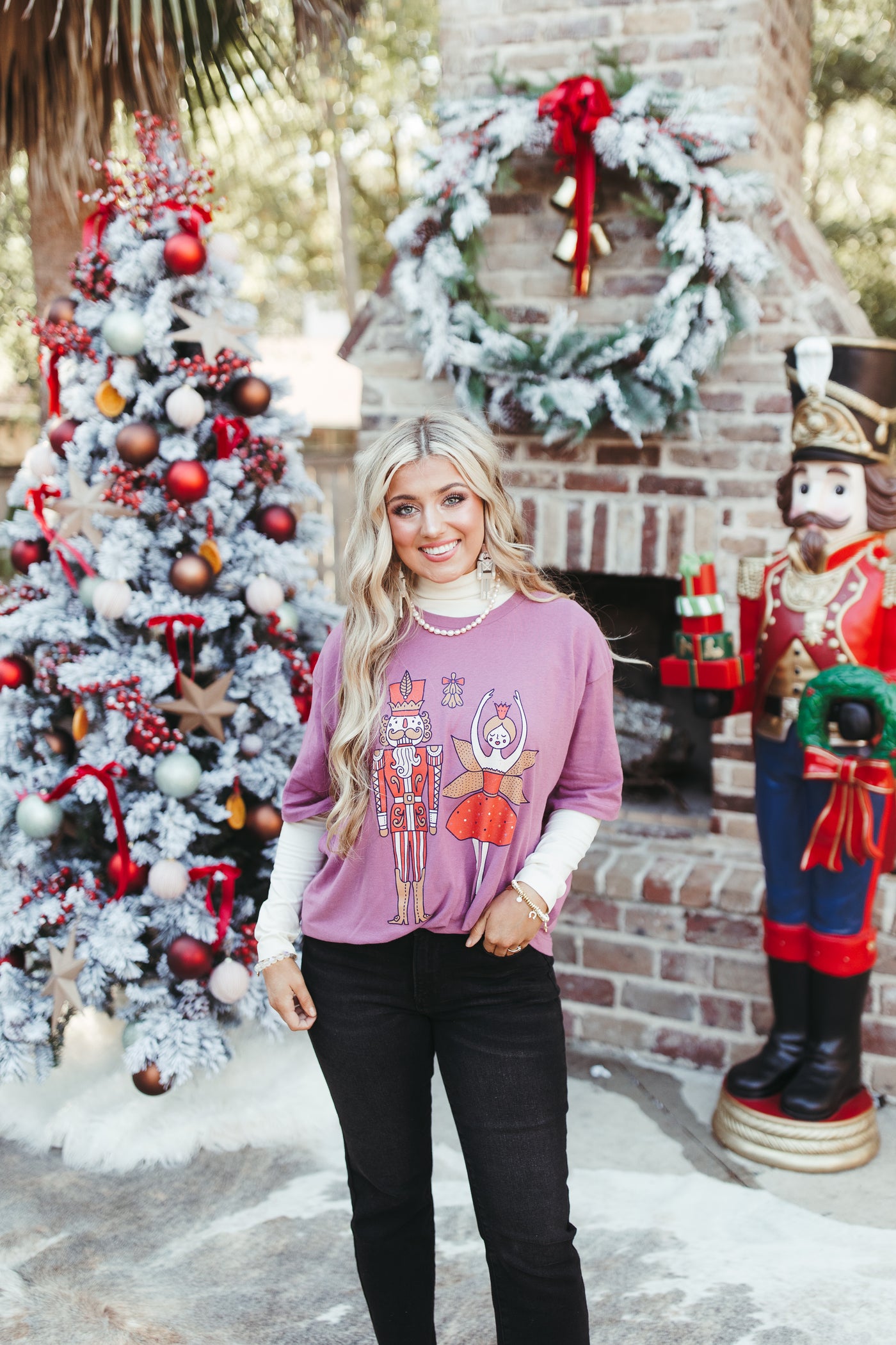 Heather Orchid Nutcracker Christmas Graphic Tee