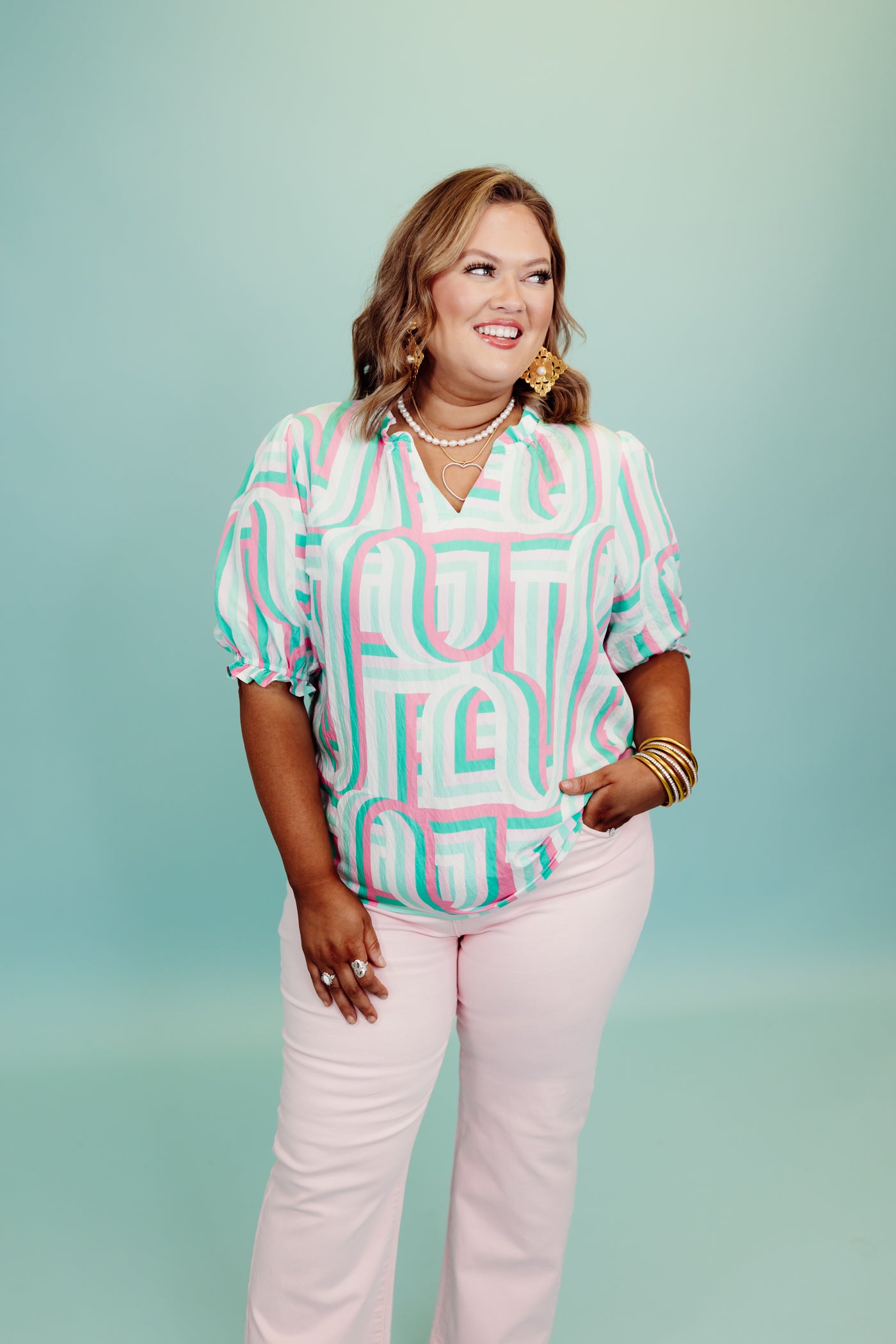 Michelle McDowell Malia Catch A Wave Pink Top