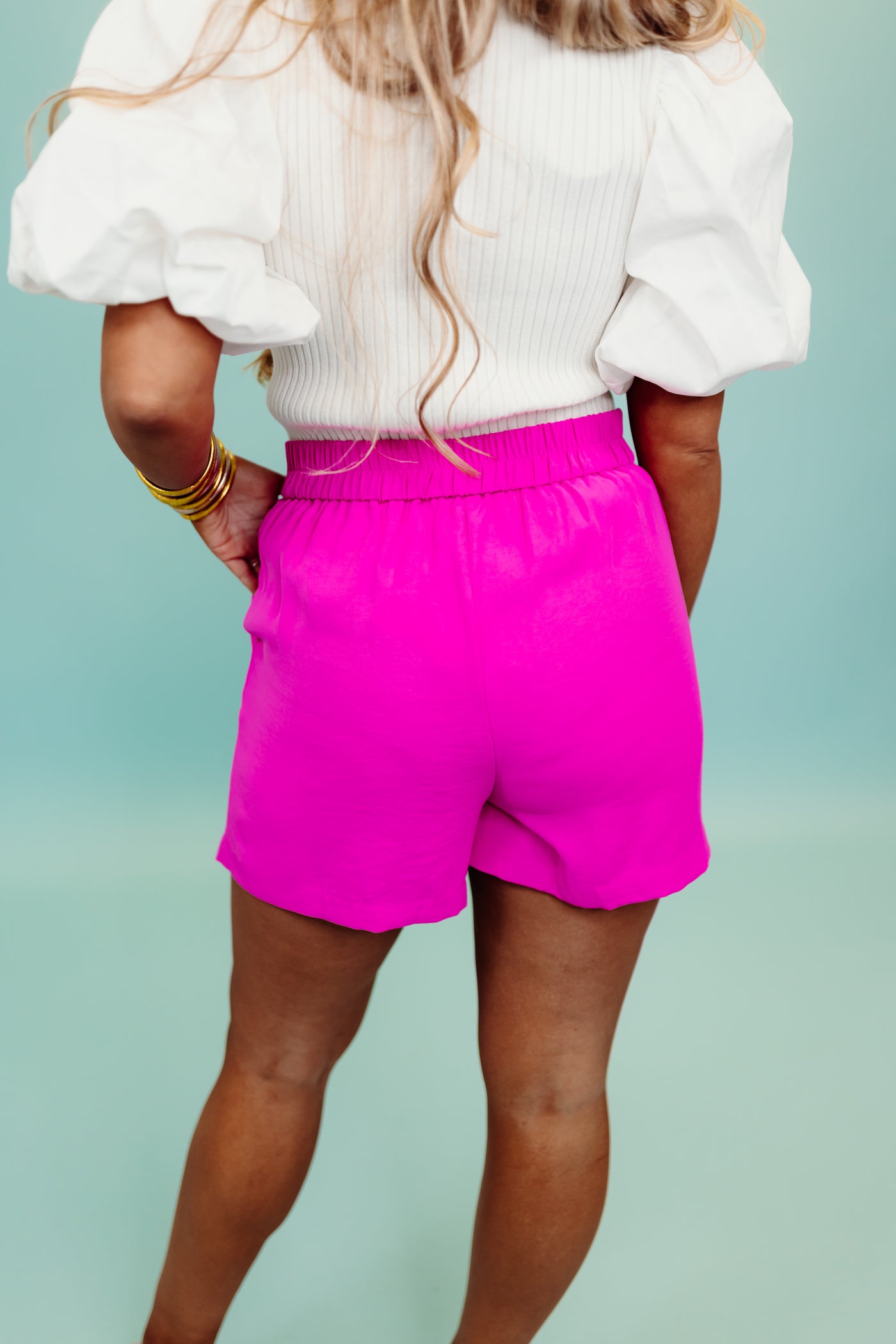 Rose Violet Pleated Tailored Shorts