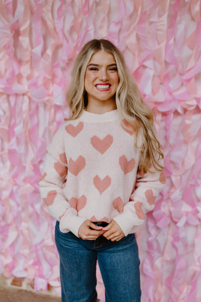 Blush Heart Knit Sweater