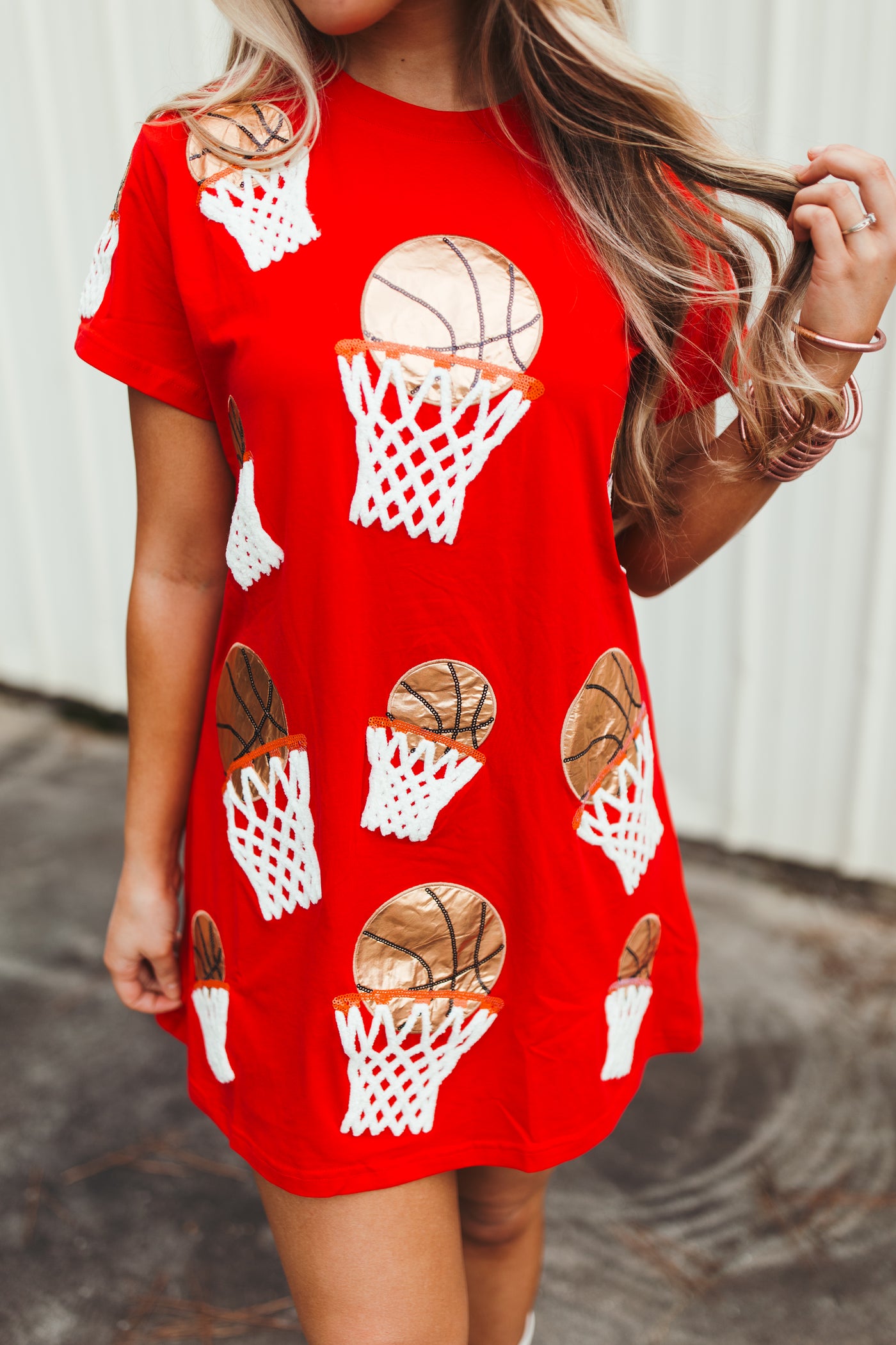 Queen Of Sparkles Red Basketball Hoop Tee Dress