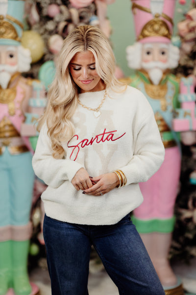 Z Supply Santa Baby Cozy Sweater- Sea Salt