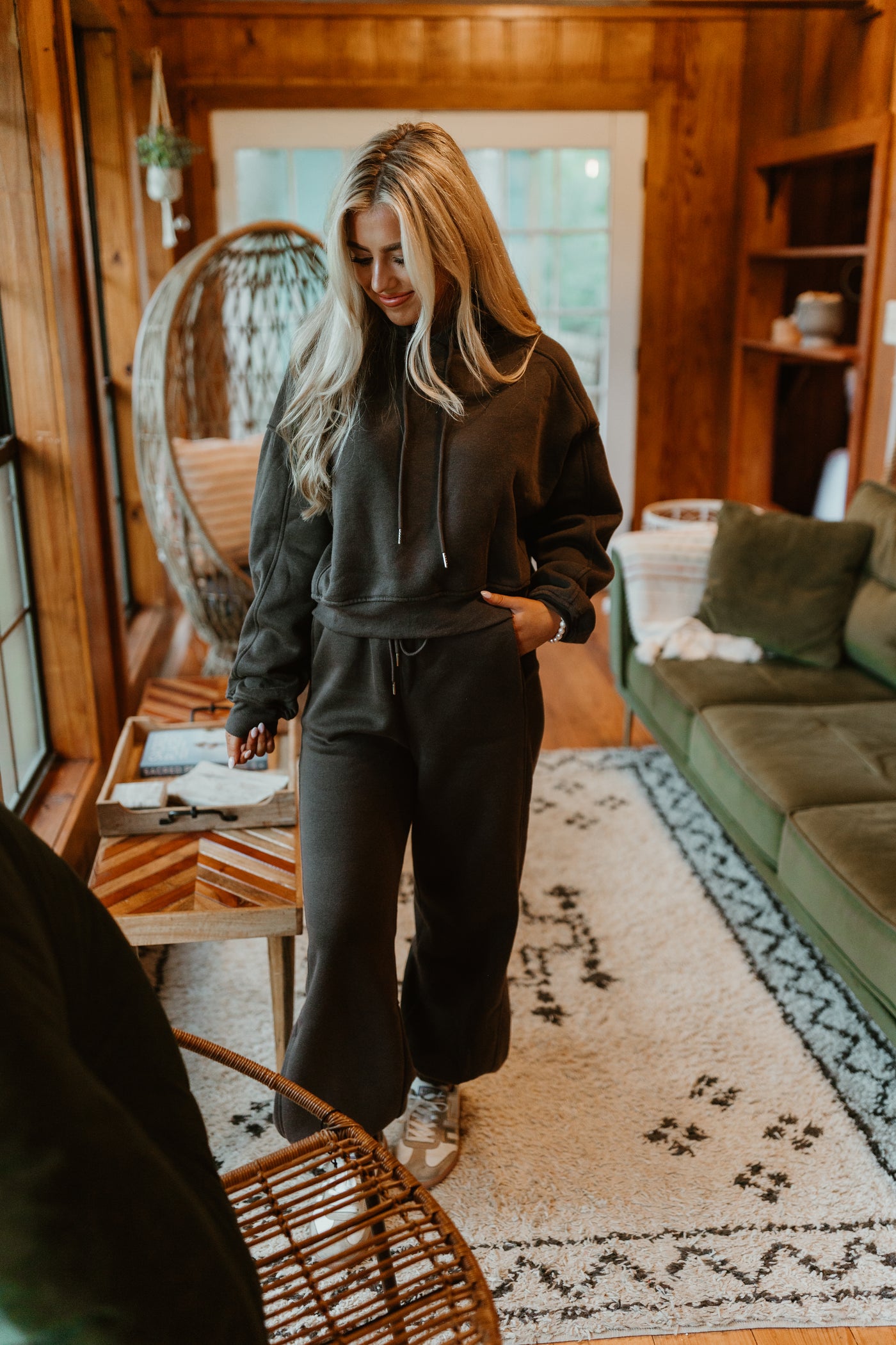 Charcoal Mineral Wash French Terry Hoodie and Jogger Set