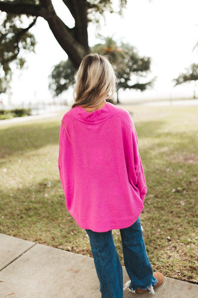 Orchid V Neck Ultra Comfy Slouchy Sweater
