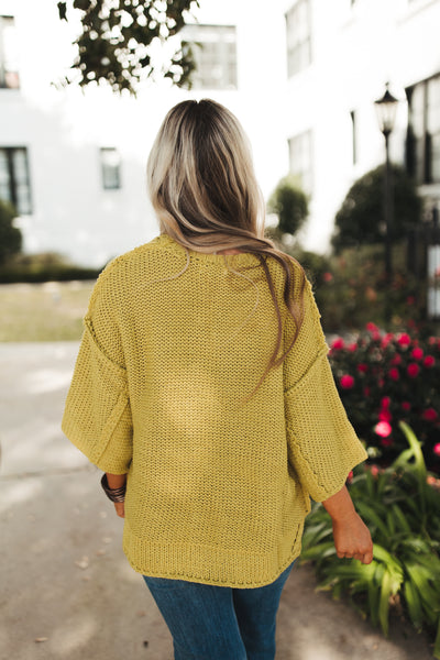 Chartreuse Dolman Sleeve Sweater