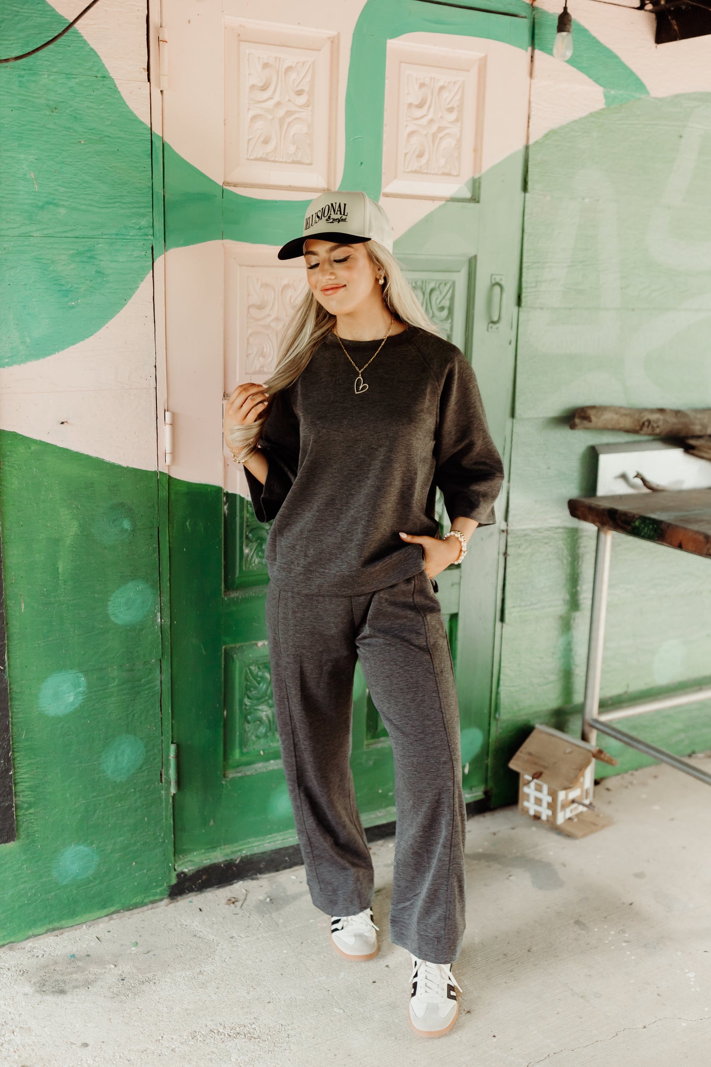 Charcoal Comfy Oversized Top and Pant Set