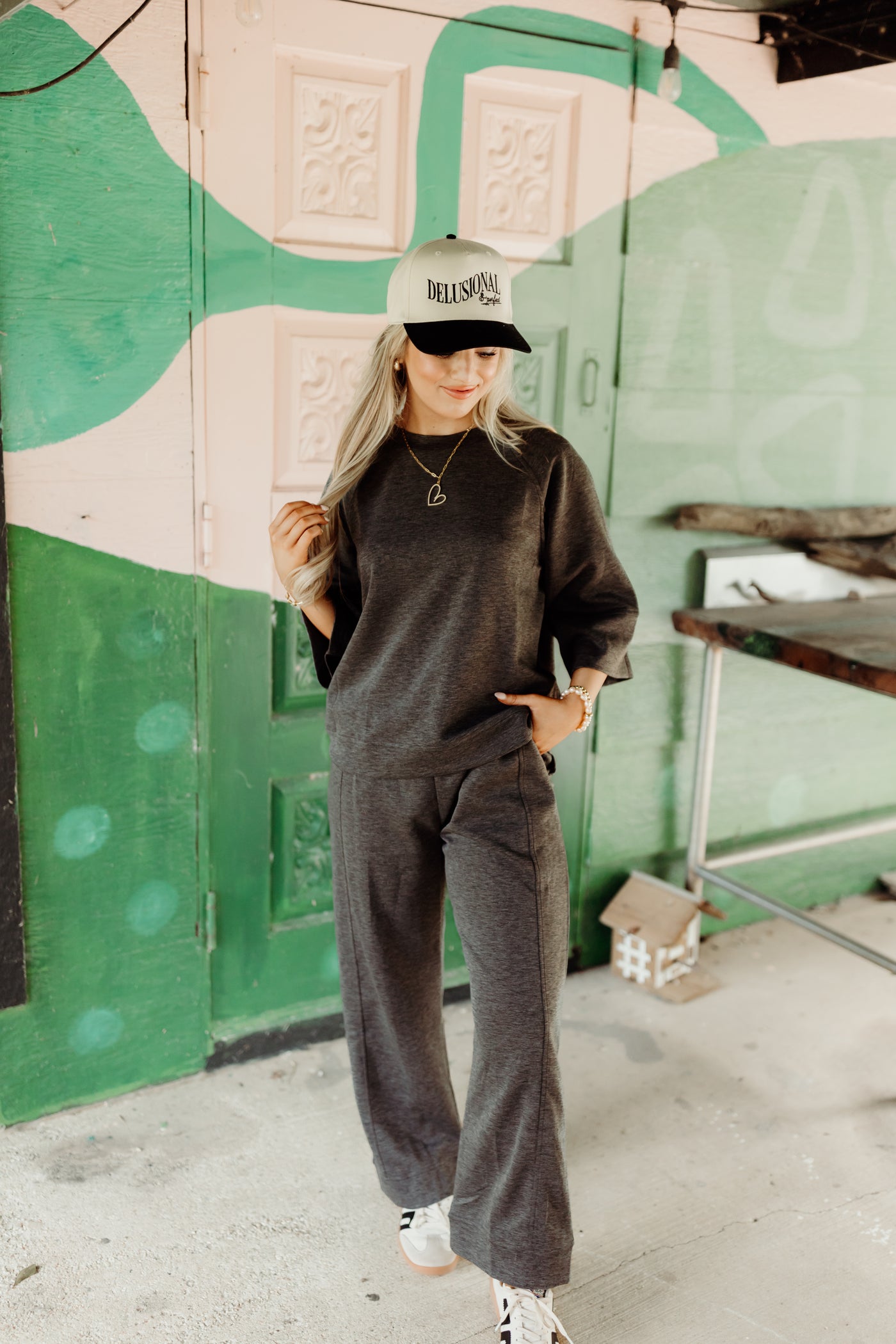 Charcoal Comfy Oversized Top and Pant Set