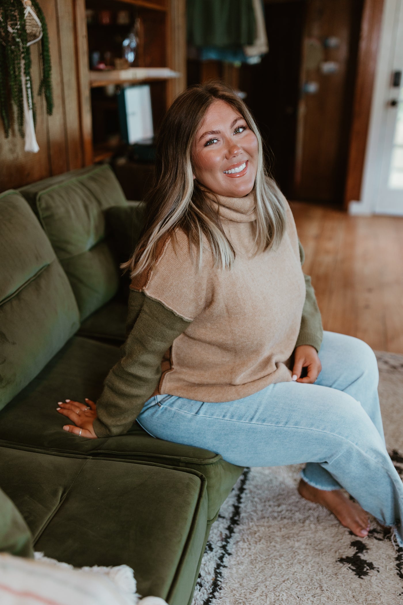 Latte/Olive/Mocha Turtleneck Oversized Sweater