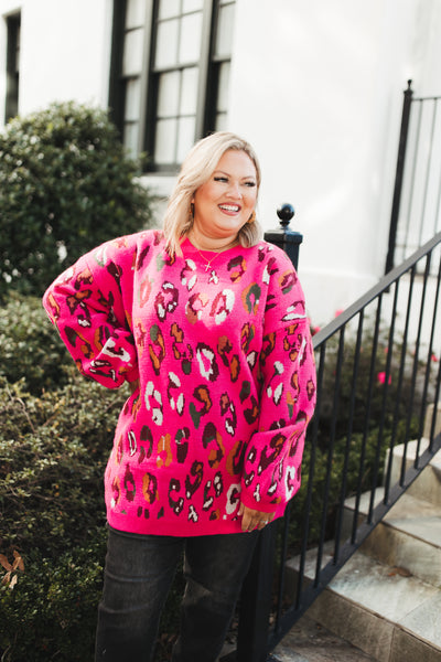 Pink Multi Mix Leopard Sweater