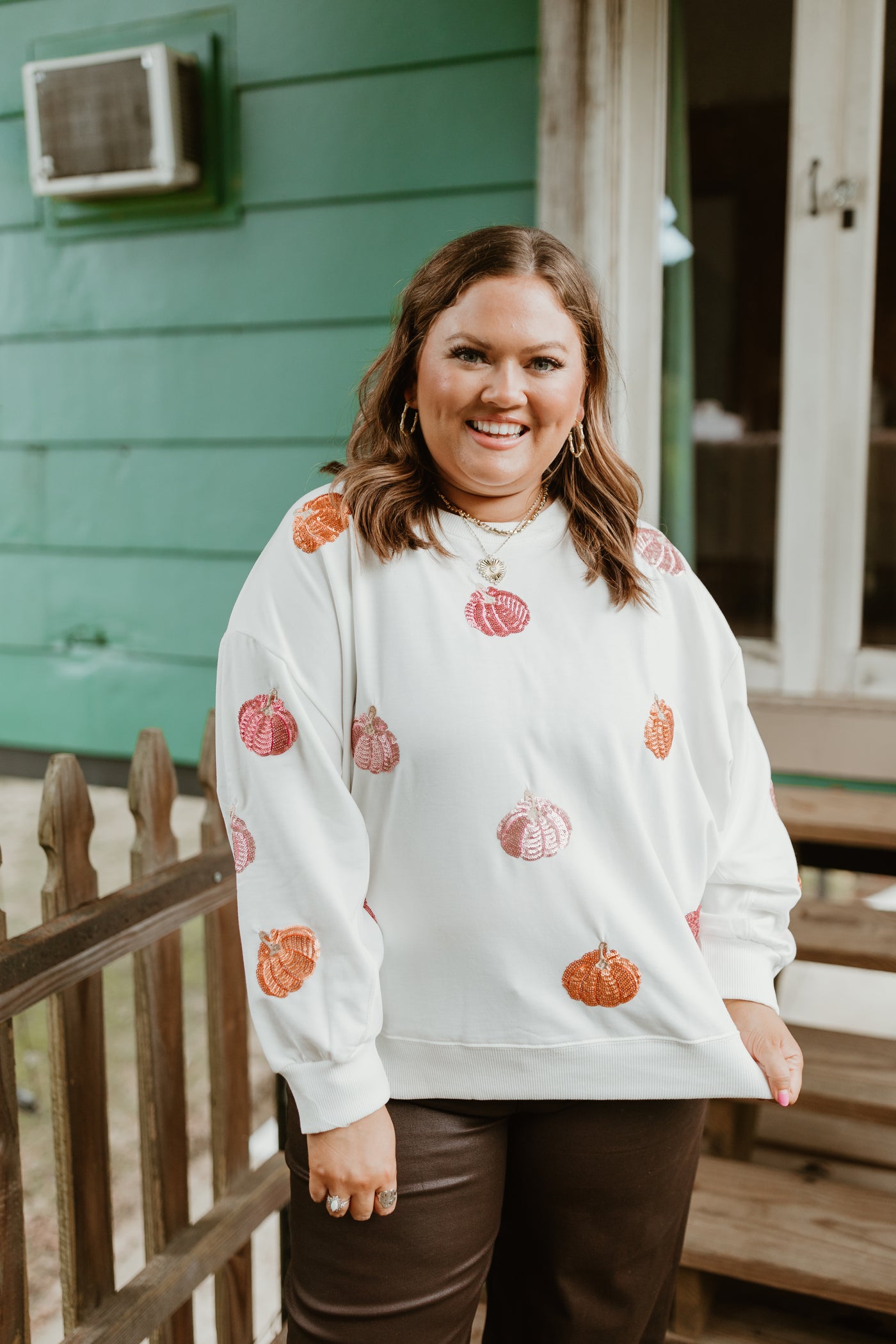 Mary Square Sarah Sweatshirt- Pumpkins