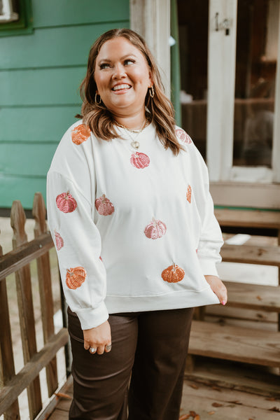 Mary Square Sarah Sweatshirt- Pumpkins