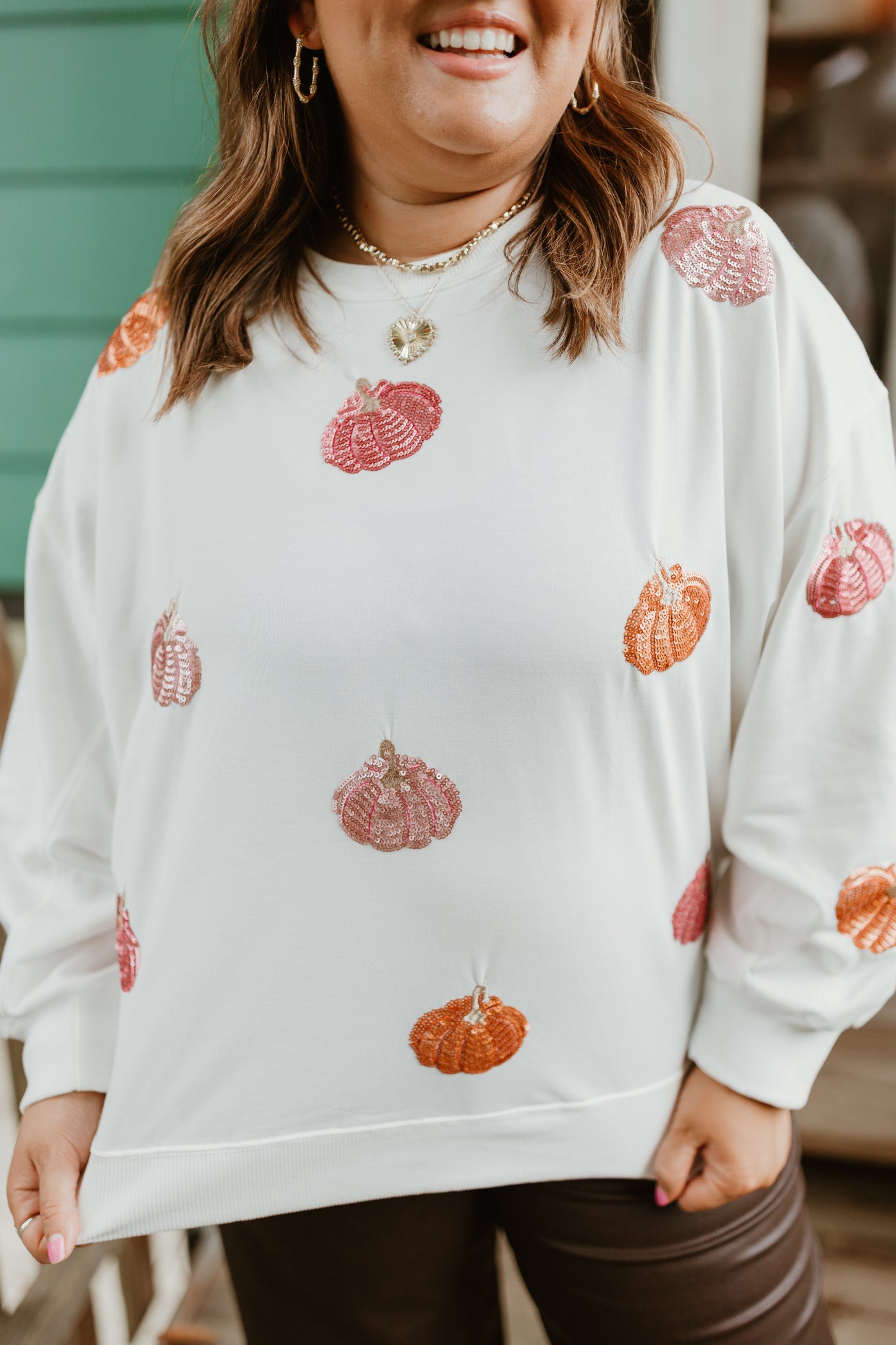 Mary Square Sarah Sweatshirt- Pumpkins