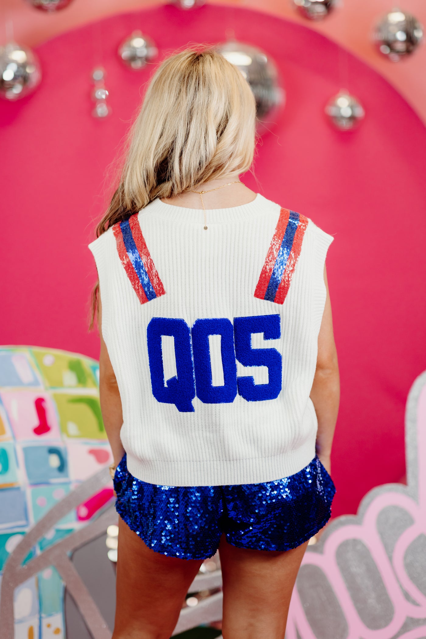 Queen Of Sparkles Royal & Red Queen Team Sweater Vest