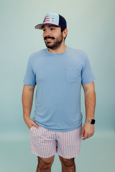 Southern Shirt Max Comfort Short Sleeve Pocket Tee- Marine Blue