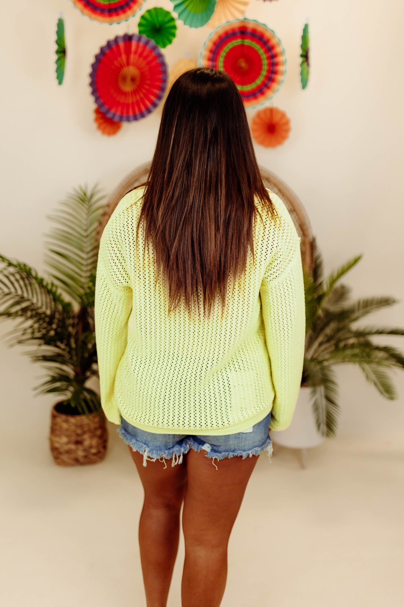 Z Supply Limeade Kiami Crochet Sweater