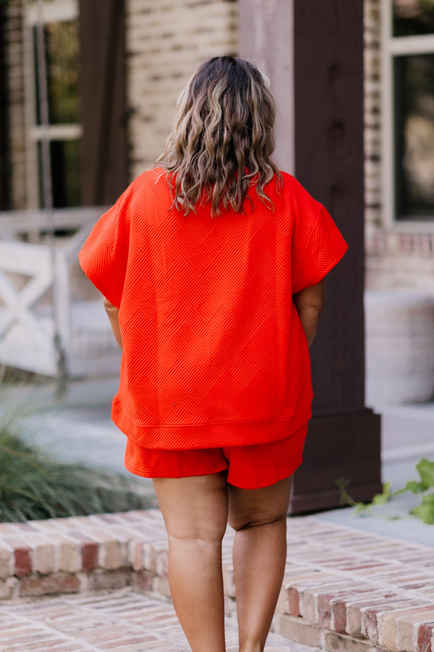 Poppy Textured Lounge Top and Short Set