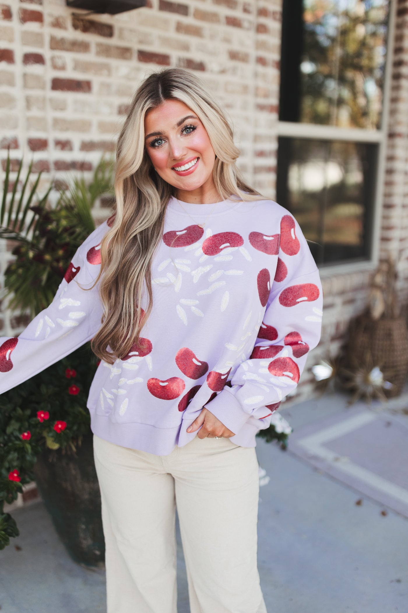 Queen Of Sparkles Lavender Red Beans & Rice Sweatshirt