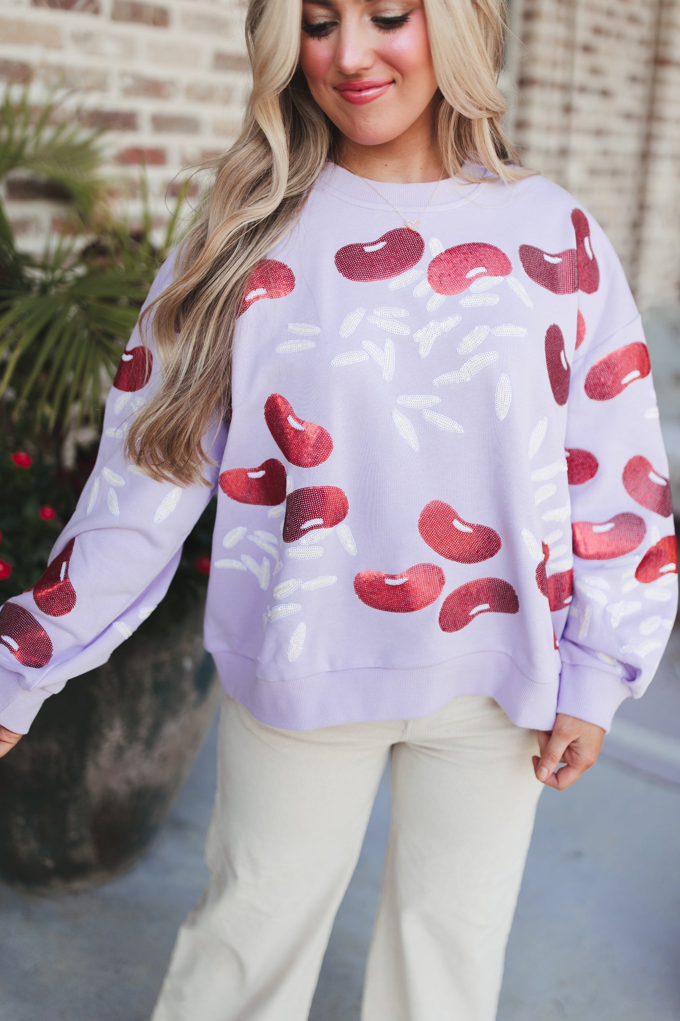 Queen Of Sparkles Lavender Red Beans & Rice Sweatshirt