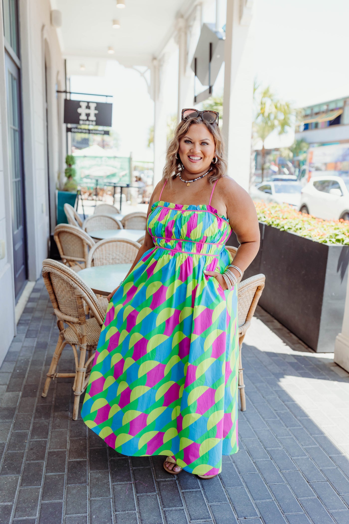 Green Multi Printed Sleeveless Maxi Dress