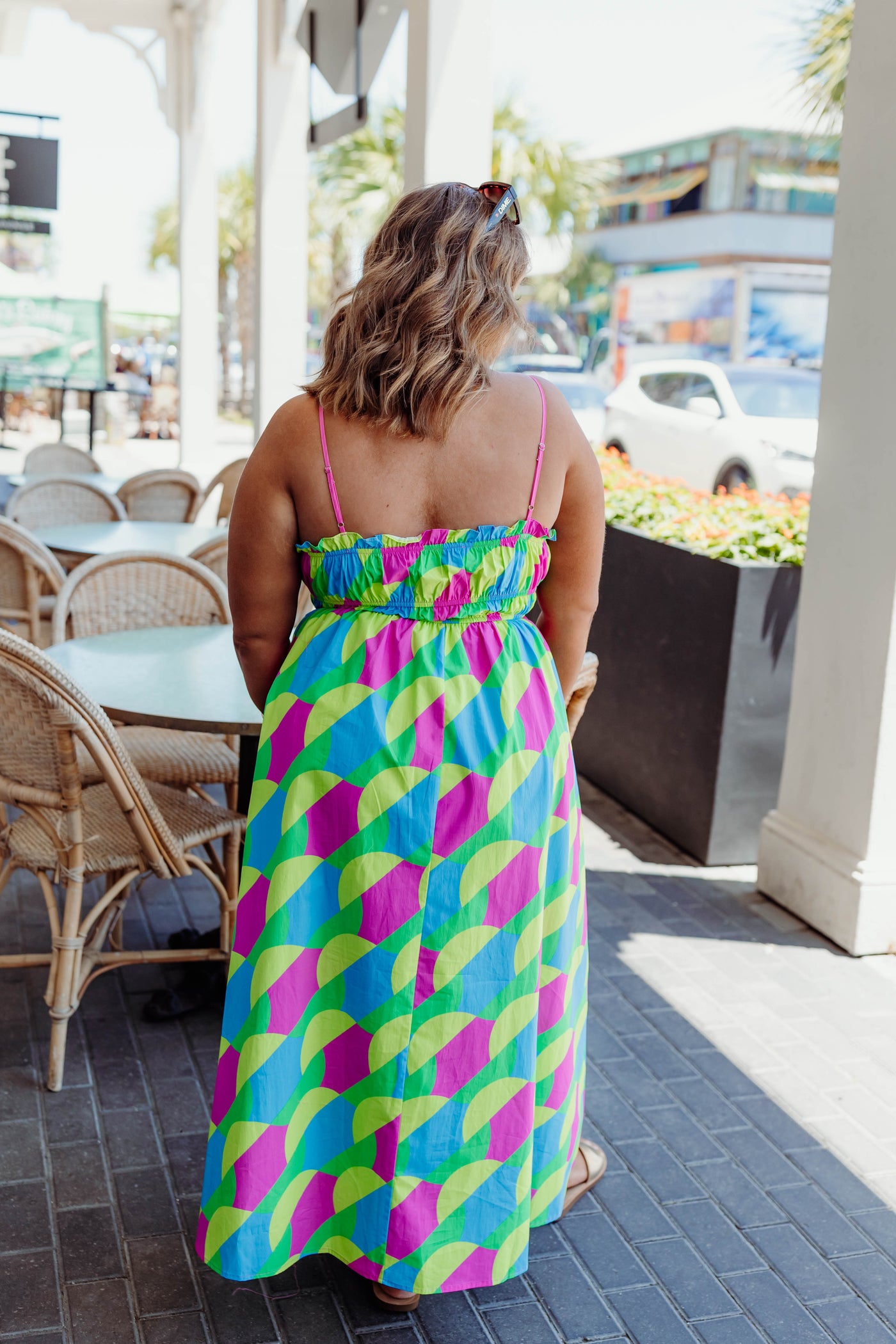 Green Multi Printed Sleeveless Maxi Dress