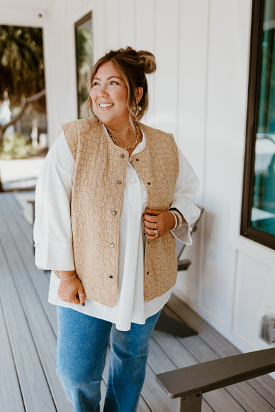 White 3/4 Sleeve Collared Blouse