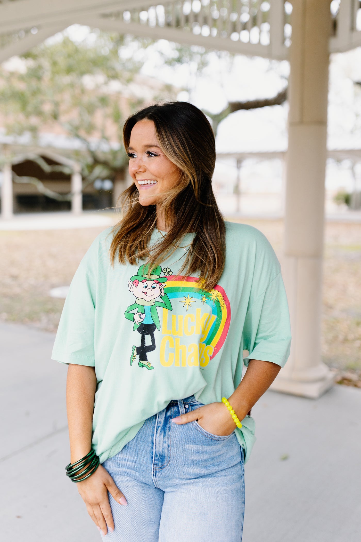 Sage Green Lucky Charms Graphic Tee
