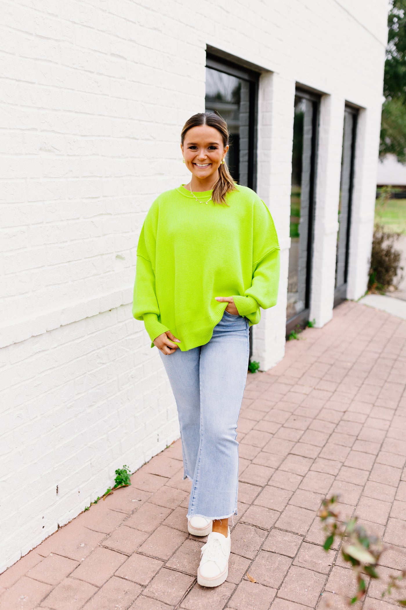 Lime Oversized Knit Pullover