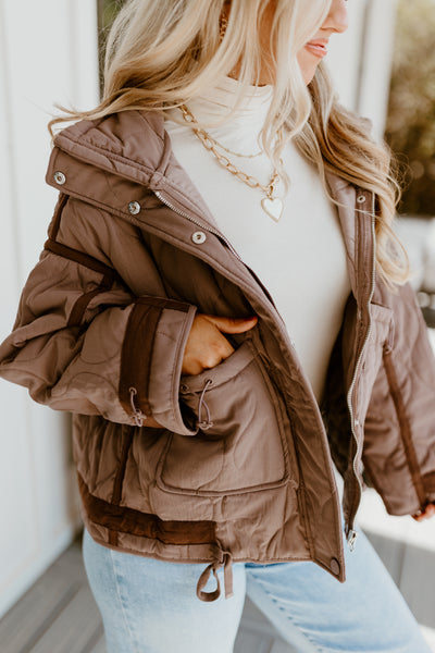 Umber Quilted Puffer Jacket