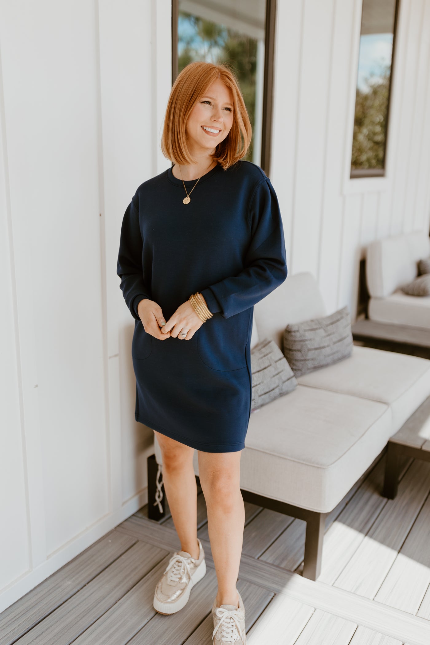 SPANX AirEssentials Crew Neck Dress- Timeless Navy