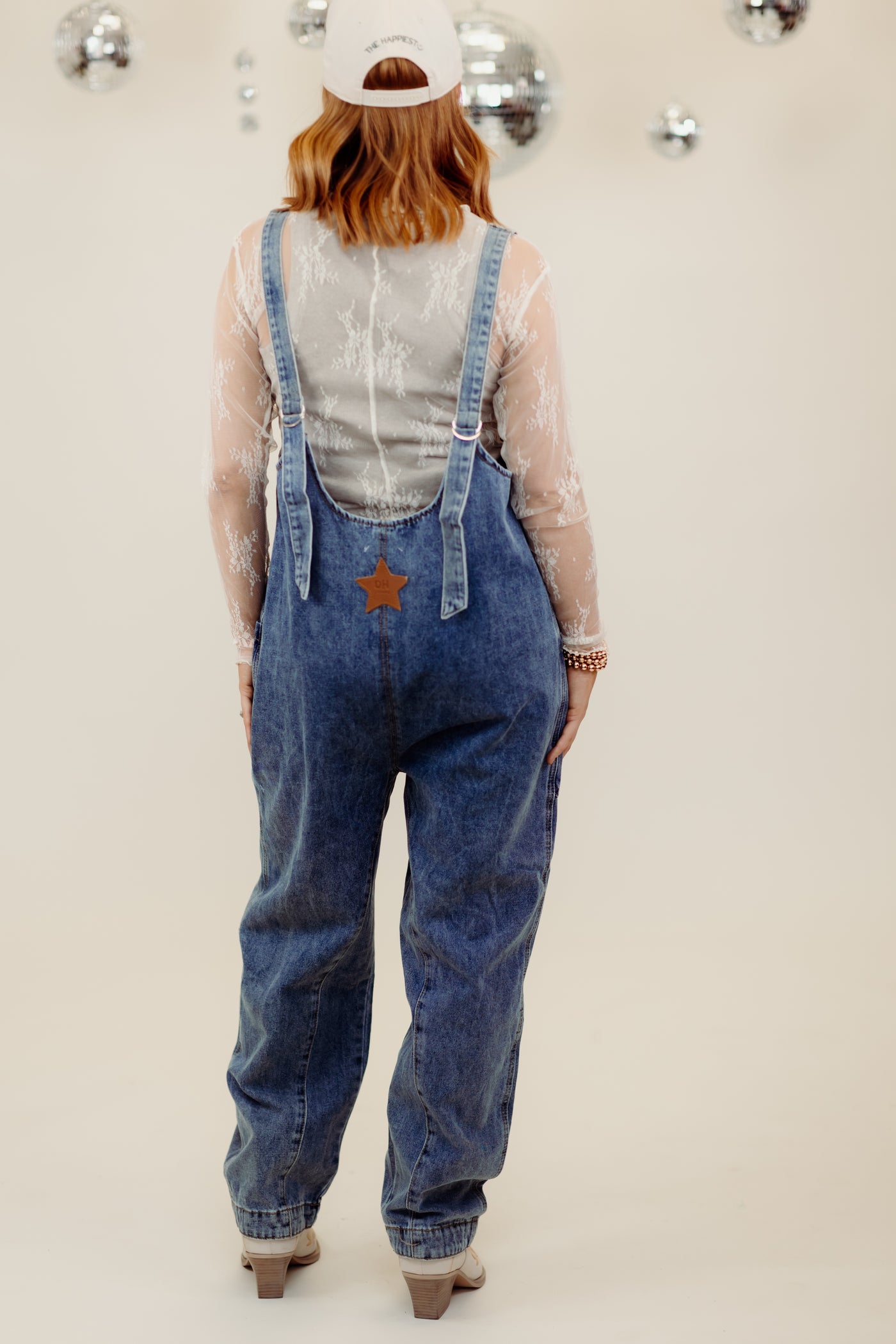 Denim Scoop Neck Oversized Overalls