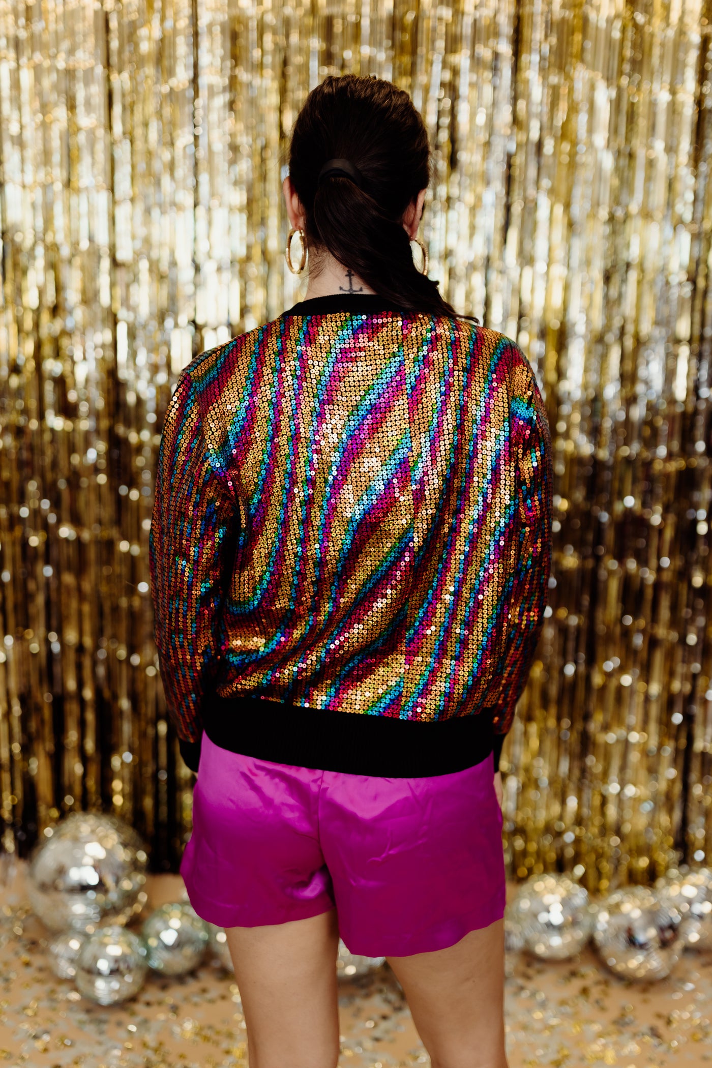 Queen Of Sparkles Multi Full Sequin Cheers Sweater